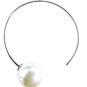 Blomdahl Örhänge i titan 12mm vit pärla på en halvring