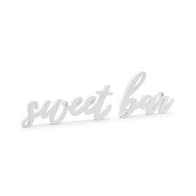 Sweet Bar Vit Träskylt 37x10 cm