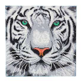 Crystal Art Kit Craft Buddy White Tiger Canvas 30x30 cm