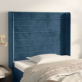 vidaXL Sänggavel med kanter mörkblå 103x16x118/128 cm sammet 3119766