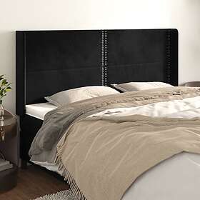 vidaXL Sänggavel med kanter svart 203x16x118/128 cm sammet 3119508