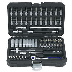 Bato Pipenøkkelsats 1/4" m. 6-kant Bitshylsor 57-delar