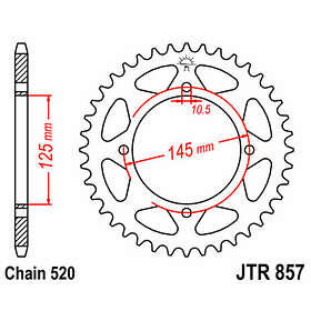 JT Sprockets 520 r857.47 Steel Rear Sprocket Svart 47t