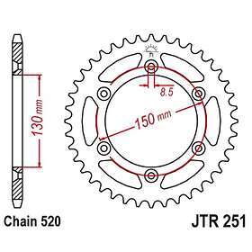 JT Sprockets 520 Sc r251.50sc Steel Rear Sprocket Svart 50t