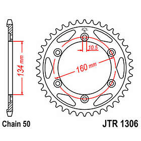 Jt Sprockets Silver 530 Jtr1306.42 Steel Rear Sprocket 42t