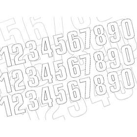 Blackbird Racing #8 13x7 Cm Number Stickers Vit