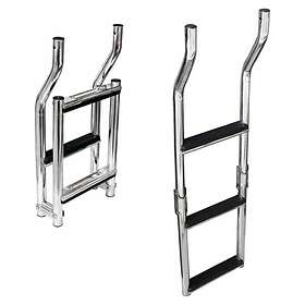 Forniture Nautiche Italiane Silver 3 Wood Steps Ladder 80 x 23 cm