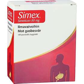 Simex Simetikon 80 Mg Tuggtabletter Mot Gasbesvär 100 St