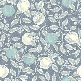 Orange Tapet Blossom Blå