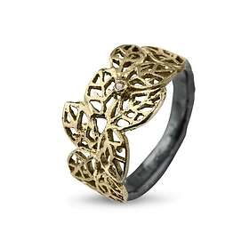 By Birdie Beech Leaves Sterling Silver Ring Med Diamanter 0.08 Carat 50110304