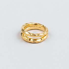 Safira Double Hammered Ring