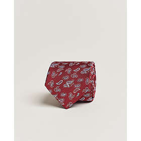 Amanda Christensen Paisley Woven Silk Tie 8 cm Wine Red