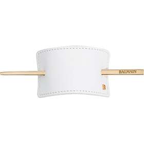 Balmain Hair Barrette Leather, White