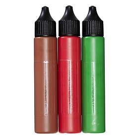 Vax Ljuspenna med flytande för att måla på ljus, 3-pack julfärger – brun, grön och röd