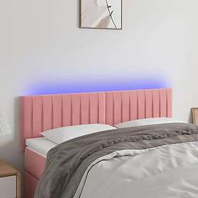 vidaXL Sänggavel LED rosa 144x5x78/88 cm sammet 3121903