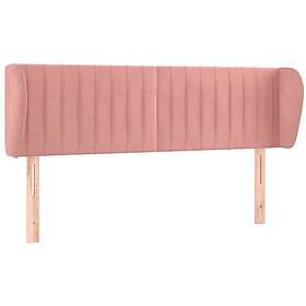 vidaXL Sänggavel med kanter rosa 147x23x78/88 cm sammet 3117435