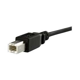 Black StarTech.com 1 ft Panel Mount USB Cable B to B F/M USB cable USB Type B (F) to USB Type B (M) USB 2,0 1 ft molded, thumbscrews USBPNLB