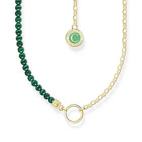 Thomas Sabo Charm Club Charmista green beads yellow-gold plated halsband KE2190-140-6-L45v
