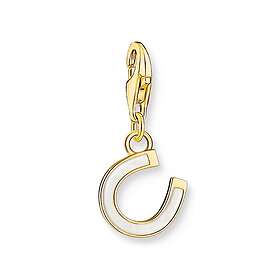 Thomas Sabo Charm Club Charmista horseshoe white enamel yellow-gold plated berlock 2018-427-14