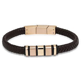 Ace of Spades brun armband läder/stål SSLB-103RG