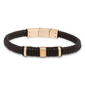 Ace of Spades brun armband läder/stål SSLB-113RG