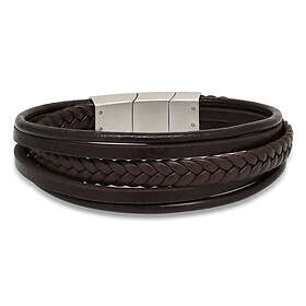 Ace of Spades brun armband läder/stål SSLB-114