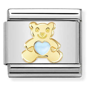 Nomination Classic Gold Light Blue Bear 030272/65