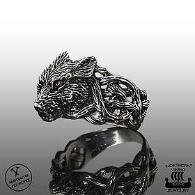 Northern Viking Jewelry Fenrir Wolf ring NVJ-H-SO010-200