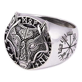 Northern Viking Jewelry Guardian Wolf ring NVJ-H-SO022_20mm