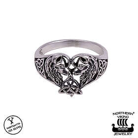Northern Viking Jewelry Heart Wolf ring NVJ-H-SO018-190