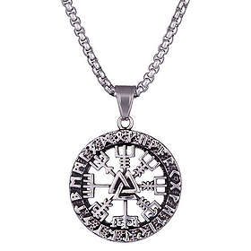 Northern Viking Jewelry Vegvisir Valknut halsband NVJRS115