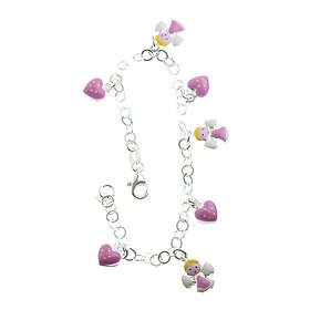 Silver barn armband med emaljerat hjärta och ängel R160/16