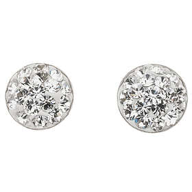 Silver Bar konvex örhängen pave klar 8 mm 3551