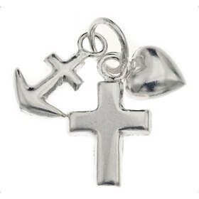 Silver Bar Hopp Tro ock kärlek hängsmycke 12 mm 8366