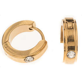 Silver Bar läkringar 4x12 mm stål med zirkon guldpläterad 2351