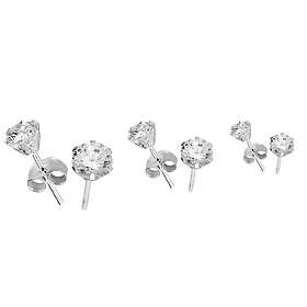Silver Bar zirkon örhängen klar 4 mm 3741