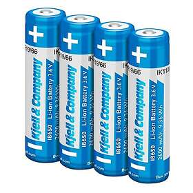 Kjell & Company 18650 Li-ion-batteri 3.6 V 2600 mAh 4-pack