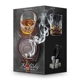 Mikamax Whiskey & Cigarr Bricka Set