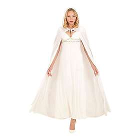 One Cape Vit i Sammet med Huva size