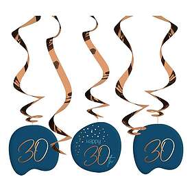 Folat Swirls Happy 30th Blue 5-pack