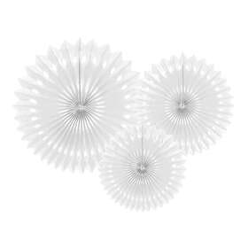 PartyDeco Pappersfjädrar Vita 3-pack