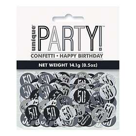 Unique Party Konfetti 50 Black/Silver 14 gram