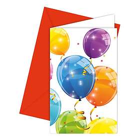 Globos Europe Inbjudningskort Ballonger 6-pack