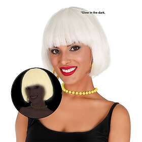 Fiestas Guirca Vit Flourescerande Page Peruk One size