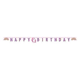 Globos Europe Bokstavsgirlang Happy Birthday Unicorn