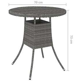 vidaXL Trädgårdsbord grå 70x70x73 cm konstrotting 310469