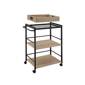 TecTake Serveringsvagn Worcester 65x41,5x87cm Industriellt lätt trä, ek Sonoma