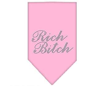 Mirage Rich Bitch strass bandana, Large, Ljusrosa
