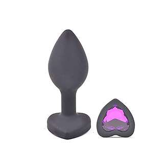 Sten BeHorny small silikon analplugg med hjärta form , svart, 100g