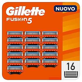 Gillette Fusion 5 rakblad för män, 16 delar med 5 blad, oöverträffad delikatess, glidande rakning med smörjremsa, upp till 1 månad rakning m